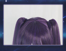 Load image into Gallery viewer, UWOWO Mona Megistus Cosplay Wig Game Genshin Impact Cosplay Astral Reflection 90cm Purple Twin Tail Wig Heat Resistant