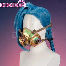 Load image into Gallery viewer, IN STOCK Jinxx Wig Game DokiDoki-R Women 38cm Hair Jinxx Cosplay Mask Tattoo Necklace Nails Bun Wig Luminous Ball Free Cap