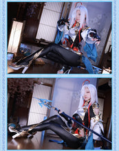 Load image into Gallery viewer, UWOWO Genshin Impact Shenhe Cosplay Wig 100CM Sliver-Grey Long Hair Game Liyue Cryo Shen He Character Halloween Wigs