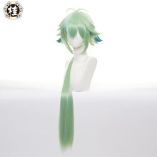 Load image into Gallery viewer, UWOWO Game Genshin Impact Cosplay Sucrose Cosplay Wig for Halloween Suit 85cm Green Highlights Gradient Long Hair Heat Resistant