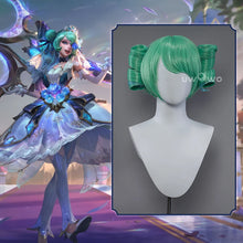Load image into Gallery viewer, UWOWO League of Legends/LOL: Gwen Prestige Crystal Rose Wildd Rift WR ASU Cosplay Wig High Quality Light Green Hair