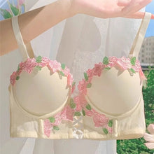 Load image into Gallery viewer, Black Mesh Embroidery Lingerie Set for Women Sexy Seamless Bras and Panty Set 2 Piece No Wire Bralette Mujer Lenceria Para Damas