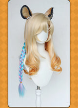 Load image into Gallery viewer, UWOWO Xilonen Wig Game Genshin Impact Xilonen Cosplay Wig With Ears Yellow Hair Long Hair Halloween Wig