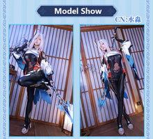 Load image into Gallery viewer, UWOWO Genshin Impact Shenhe Cosplay Wig 100CM Sliver-Grey Long Hair Game Liyue Cryo Shen He Character Halloween Wigs