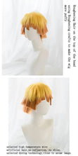 Load image into Gallery viewer, UWOWO Zenitsuu Cosplay Wig 25cm Short Yellow Orange Gradient Demonn Slaying Hair