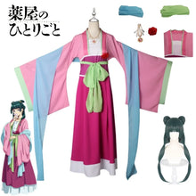 Load image into Gallery viewer, Maomao Cosplay Costume Wig Anime The Apothecary Diaries Pink Dress op Hairpin Kusuriya No Hitorigoto halloween Party for Women