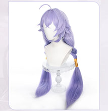 Load image into Gallery viewer, IN STOCK UWOWO Honkai Star Rail Cosplay Wig with Headpiece Bailu Cosplay Wig Long Blue Hair Purple Long Hair Heat Resistant