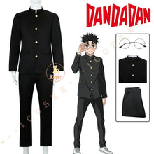 Load image into Gallery viewer, Anime Dandadan Ken Takakura Cosplay Costume Wig Okarun School Uniform Black Jacket Gakuran Outfit Glasses Halloween Women Men