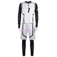 Load image into Gallery viewer, Anime Blue Lock Cosplay Nagi Seishiro Costume White Black Jersey Football Jumpsuit Bodysuit Halloween Carnival Party Clothes