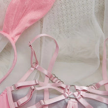 Load image into Gallery viewer, Bunny Girl Sexy Lingerie Set For Women Hollow Out See-Through Straps Patchwork Sexy Bunny Headband Lingerie Bra Set
