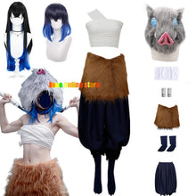 Load image into Gallery viewer, Anime Hashibira Inosuke Cosplay Costume Inosuke Uniform Wig Pig Mask Halloween Outfit For Women Sexual Conversion Servant Girls