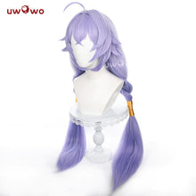 Load image into Gallery viewer, IN STOCK UWOWO Honkai Star Rail Cosplay Wig with Headpiece Bailu Cosplay Wig Long Blue Hair Purple Long Hair Heat Resistant