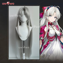 Load image into Gallery viewer, UWOWO Carlotta Wig Game Wuthering Waves WuWa Carlotta Montelli Cosplay Wig With Tonytail Long Hair Gray Hair
