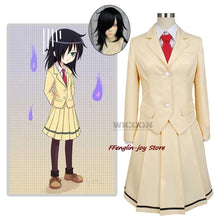 Load image into Gallery viewer, Anime WataMote Tomoko Kuroki Cosplay Costume Women Girls Lovely Yellow Jk Skirt Uniform Outfits Halloween Suit Wig roleplay