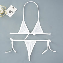 Load image into Gallery viewer, Sexy Mini Bra Sets Wirefree Ultra-thin Mesh Unlined Bra Brief Set Black Transparent 2 Pieces Halter Women's Exotic Lingerie Sets