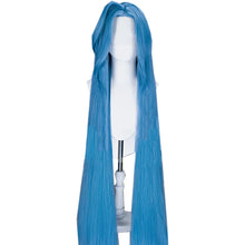 Load image into Gallery viewer, Arcane Jinx Cosplay Powder Cosplay Wig Bun Wig 120cm/150cm Drape Lace Wig Blue Long Hair For Halloween Party Role Play Suit