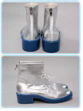 Load image into Gallery viewer, UWOWO Vocaloidd Mikku Snowy Cosplay Shoes Red Boots Silver Boots For Halloween Winter Cosplay