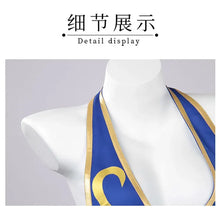 Load image into Gallery viewer, Cosplay Dress Blue Halter Neck High Slit Cheongsam Feminine Halter Neck Street Fighter Game Costume Halloween