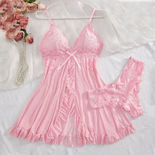 Load image into Gallery viewer, A Set Of Woman Underwear Nightgown Thong Sets Plus Size Suspender Lace Lingerie Sexy Accessories Erotic Bra Nightdress lencería