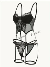 Load image into Gallery viewer, lSexy Lingerie Set 2-Pieces Fancy Underwear Sexy Women Uncensored Transparent Bra Garters Briefs Sets Bandage Sex Outfits