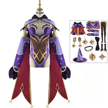 Load image into Gallery viewer, Anime Game Genshin Impact Mona Cosplay Kostum Women's Halloween Carnival Party Costume Wig Cosplay Uniform Sexy Dress