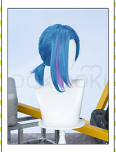 Load image into Gallery viewer, IN STOCK Jinxx Wig Game DokiDoki-R Women 38cm Hair Jinxx Cosplay Mask Tattoo Necklace Nails Bun Wig Luminous Ball Free Cap