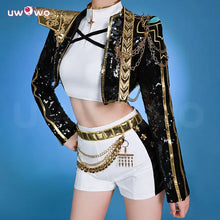 Load image into Gallery viewer, UWOWO Rumi Cosplay Collab Series: Kpop Huntrix Rumi GOLDEN Performance Black Suit Cosplay Costume XS-3XL Halloween Costume