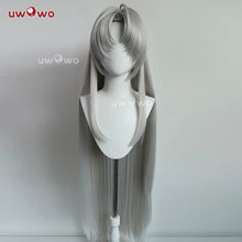 Load image into Gallery viewer, UWOWO Carlotta Wig Game Wuthering Waves WuWa Carlotta Montelli Cosplay Wig With Tonytail Long Hair Gray Hair