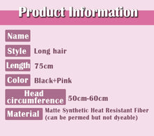 Load image into Gallery viewer, IN STOCK UWOWO Draculauraa Wig Little Devil Cosplay With Cape Wig Black and Pink 75CM Long Hair Heat Resistant Halloween Wig