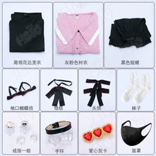 Load image into Gallery viewer, Vampire Miku Cosplay Costumes Wig Cute Vampire Costume HSIU 45CM Blue-green double ponytail short hair Pink kawaii dress