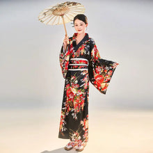Load image into Gallery viewer, Cosplay Costume Traditional Japanese Kimono Japanese Style Printed Floral Sakura Girl Kimono Dress Elegance Asian