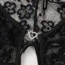 Load image into Gallery viewer, Women's Porn Lingerie G-string Transparent Bodysuit Underwear Set Lace Deep V Crotchless One-piece Lingerie Adult Bodysuit