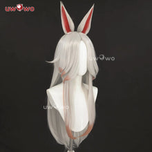 Load image into Gallery viewer, UWOWOW Ahri Wig Game League of Legends/LOL: Immortalized Legend Ahri Cosplay Wig Long Hair with Ear White Silver Hair 80CM