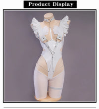 Load image into Gallery viewer, IN STOCK UWOWO 2D Le Malinn Cosplay with Ears Live Cosplay Rabbit Costume Bodysuit Outfit Onepiece For Girls Women