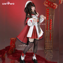 Load image into Gallery viewer, UWOWO Hutao Cosplay Collab Series: Game Genshin impact Hutao Cherries Snow Laden outfit Lantern Rite Cosplay Costume