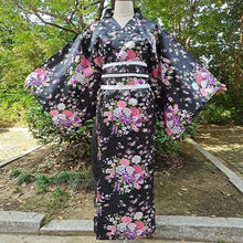 Load image into Gallery viewer, Cosplay Costume Traditional Japanese Kimono Japanese Style Printed Floral Sakura Girl Kimono Dress Elegance Asian