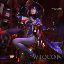 Load image into Gallery viewer, Anime Game Genshin Impact Mona Cosplay Costumes Jumpsuit Halloween Costume for Women Carnival Party Sexy Uniform Wig Clothing