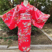 Load image into Gallery viewer, Cosplay Costume Traditional Japanese Kimono Japanese Style Printed Floral Sakura Girl Kimono Dress Asian Elegance