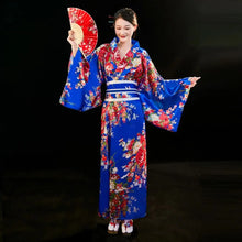 Load image into Gallery viewer, Cosplay Costume Traditional Japanese Kimono Japanese Style Printed Floral Sakura Girl Kimono Dress Elegance Asian