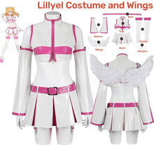 Load image into Gallery viewer, Anime 2.5 Dimensional Seduction Lilysa Amano Liliel Cosplay Costume Wig Wing Stockings Skirt Set Leather White Uniform Girls