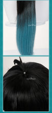 Load image into Gallery viewer, UWOWO Dan Heng Wig Game Honkai Star Rail Dan Heng • Permansor Terrae Cosplay Wig Long Hair Black and Green Halloween Wig