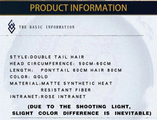 Load image into Gallery viewer, UWOWO Ereshkigall Cosplay Wig Anime Blonde Cosplay Hair Ponytail 80cm Long Gold Halloween Cosplay Wigs Party