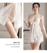 Load image into Gallery viewer, Sexy Lingerie Women's Camisole See-Through Lace Mesh Nightdress Seductive Open-Front Passion Set Erotic Lingerie 1707
