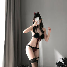 Load image into Gallery viewer, Sexy Sexy Lingerie, Tempting Halterneck Three-Point One-Piece Cut Out Plush Cat Girl Role-Playing Suit 1637
