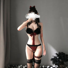 Load image into Gallery viewer, Sexy Sexy Lingerie, Tempting Halterneck Three-Point One-Piece Cut Out Plush Cat Girl Role-Playing Suit 1637
