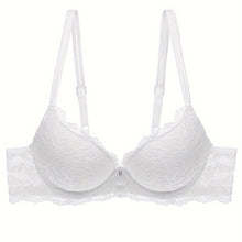Load image into Gallery viewer, Lace Mesh Hollow Everyday Bra, Comfort &amp; Mature Double Strap Thick Cup Push Up Intimates Bra, Women&#39;s Lingerie &amp; Underwear
