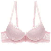 Load image into Gallery viewer, Lace Mesh Hollow Everyday Bra, Comfort &amp; Mature Double Strap Thick Cup Push Up Intimates Bra, Women&#39;s Lingerie &amp; Underwear
