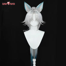 Load image into Gallery viewer, UWOWO Feixiao Wig Game Honkai Star Rail Feixiao Cosplay Wig Fei Xiao Wig Sliver Dusty blue Hair Long Hair Halloween Wig

