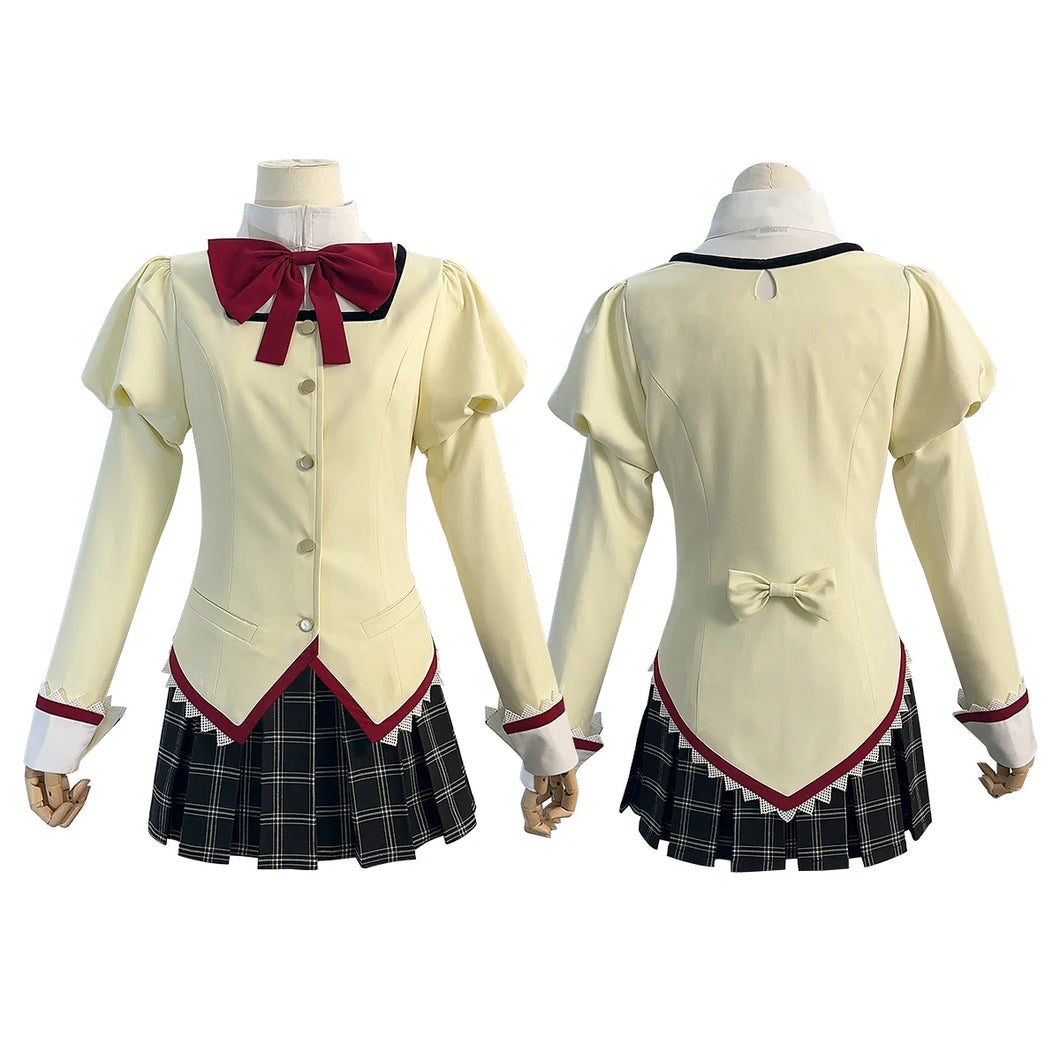 HOLOUN Puella Magi Madoka Magica Anime Kaname Madoka Cosplay Costume Jk Skirt Shirt Akemi Homura Tomoe Mami Miki Sayaka Sakura