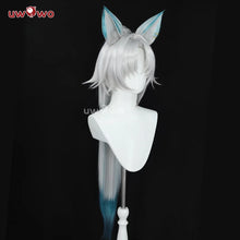 Load image into Gallery viewer, UWOWO Feixiao Wig Game Honkai Star Rail Feixiao Cosplay Wig Fei Xiao Wig Sliver Dusty blue Hair Long Hair Halloween Wig
